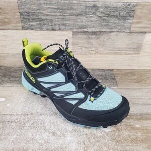 Asolo Softrock Womens Hiking Shoes Sz 6.5 Black Celadon Yellow Lace Up Boots